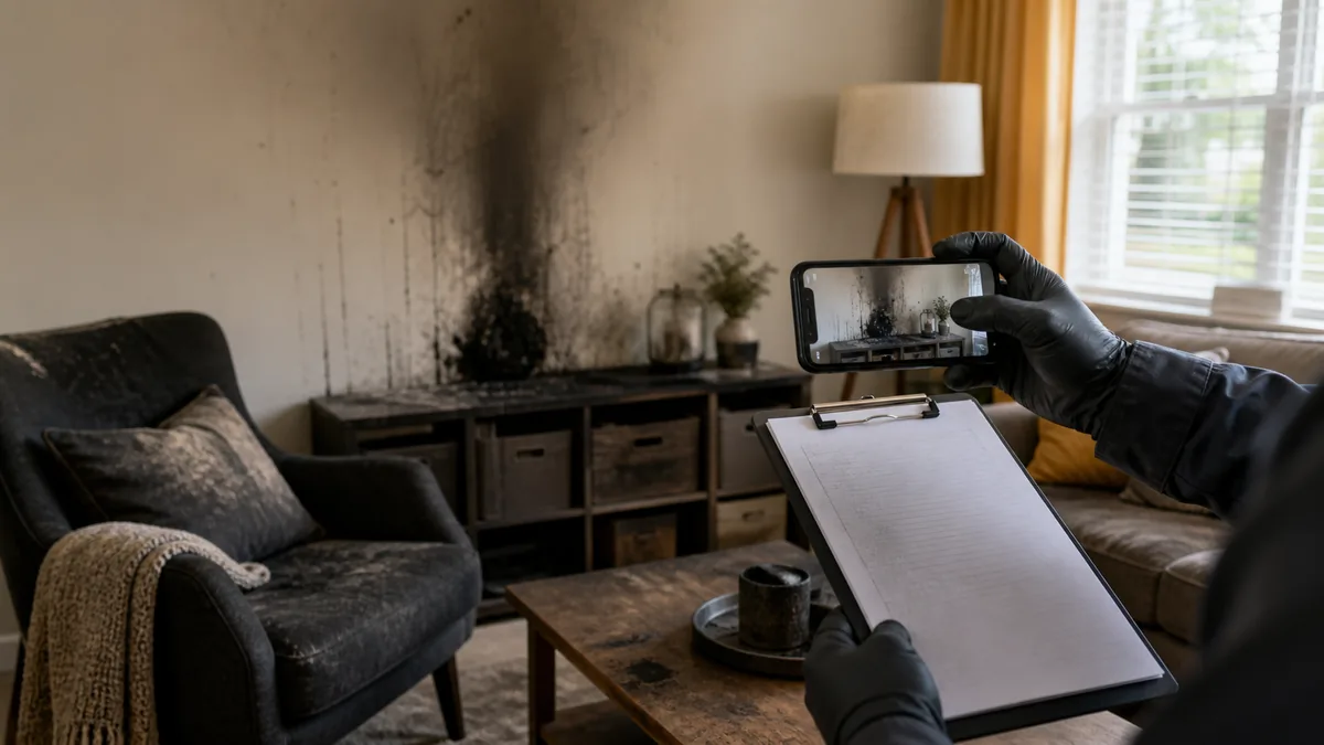 Careful room-by-room inventory after a Florida residential fire and smoke loss
